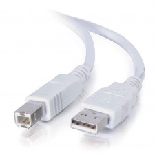 Cablu Imprimanta USB 2.0 tata A-B, 3m, bobina antiparaziti, alb