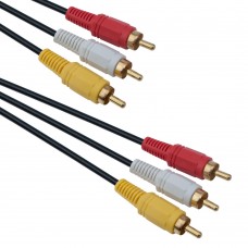 Cablu AV, Detech, 1.5m, 3 x RCA tata