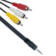 Cablu AV 3 x RCA la Jack 3.5mm, Detech, 1.5m, tata